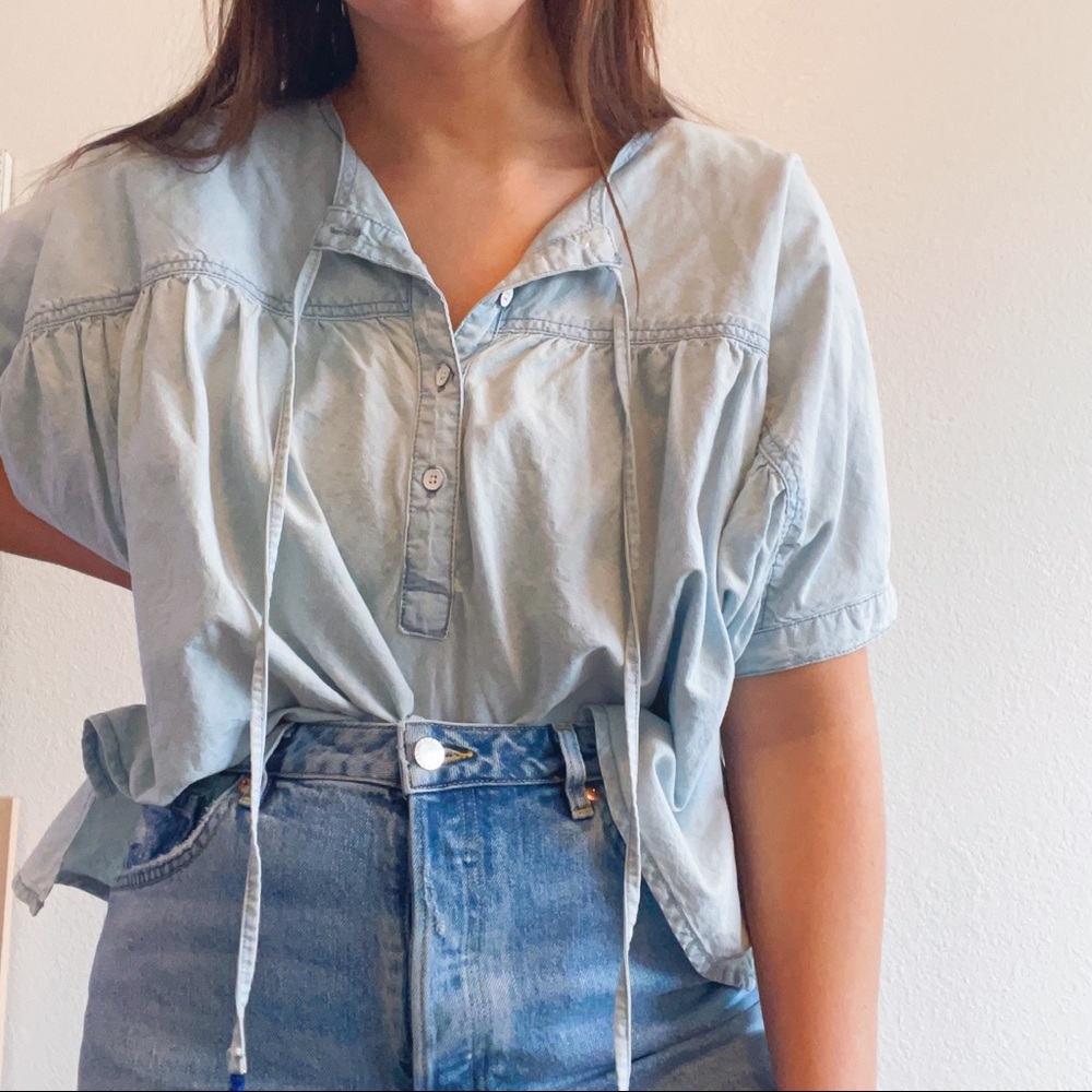 Lucky Brand Denim Top Boho Size S